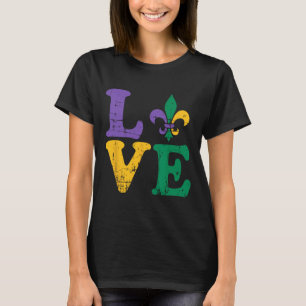 Camiseta Mardi Gras Love Fleur De Lis