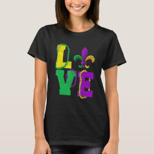 Camiseta Mardi Gras Love Vintage Fleur De Lys Roupa, Homens