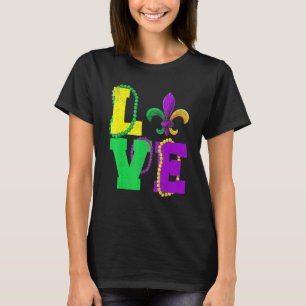 Camiseta Mardi Gras Love Vintage Fleur De Lys Roupa, Homens