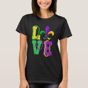 Camiseta Mardi Gras Love Vintage Fleur De Lys Roupa, Homens