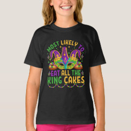 Camiseta Mardi Gras Mais Provável Para Comer Todo O Bolo Re