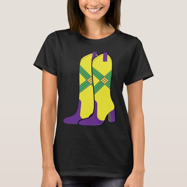 Camiseta Mardi Gras Majorettes Boots Funny Parade Festival  (Frente)