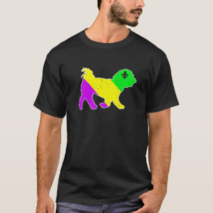 Camiseta Mardi Gras Maltês Cachorro Engraçado Cachorro