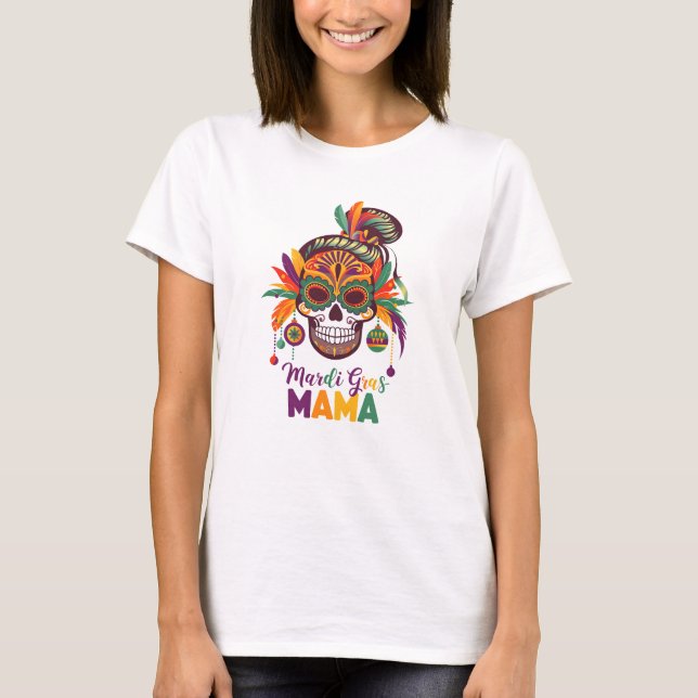 Camiseta Mardi Gras Mama Carnival Vibes (Frente)