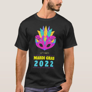 Camiseta Mardi Gras Mardi Gras 2022 Beads Mask Feathers