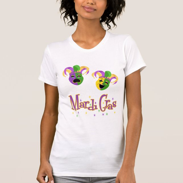 Camiseta Mardi Gras Máscara das Mulheres Elegantes (Frente)