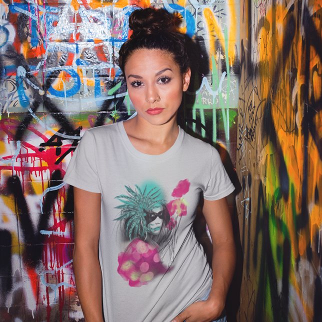 Camiseta Mardi Gras Mascarou Rapariga de Carnaval Nova Orle (Criador carregado)