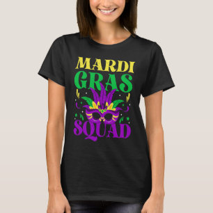 Camiseta Mardi Gras Mask Costume Mardi Gras Squad Men Mulhe