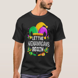 Camiseta Mardi Gras Mask Costume Que Os Shenanigans Comecem