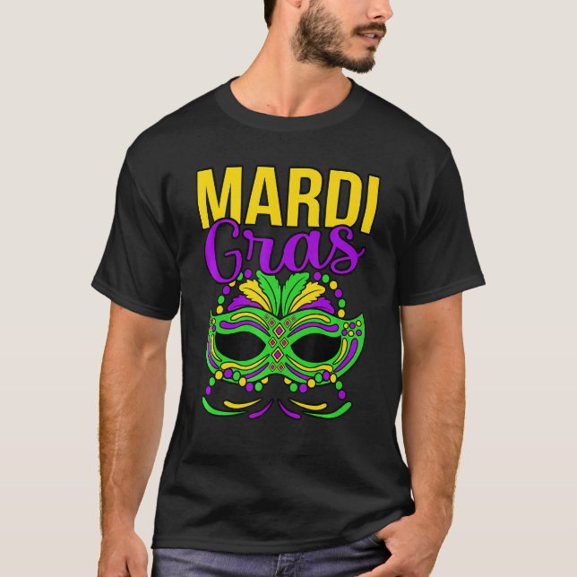 Camiseta Mardi Gras Mask Mardi Gras Party Holiday Graphic (Frente)