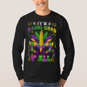 Camiseta Mardi Gras Mask Men Men Costume Sua Mardi Gras Y