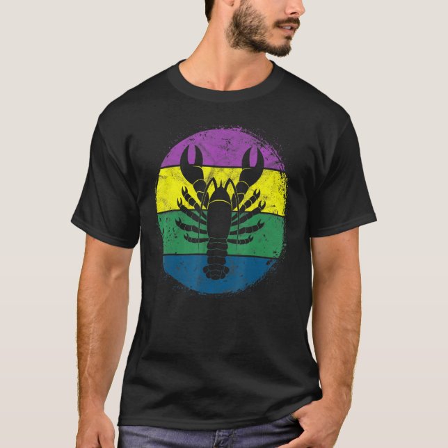 Camiseta Mardi Gras Masque - Lagosta Circular Silhouette Ca (Frente)