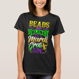 Camiseta Mardi Gras Miçanga Fleur Green Purple New Orleans