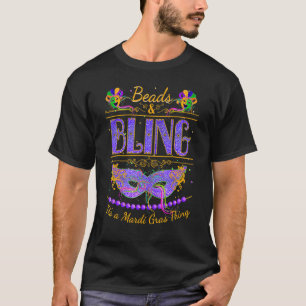 Camiseta Mardi Gras Miçangas e Bling É uma coisa de Mardi G