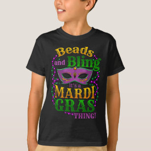 Camiseta Mardi Gras Miçangas e Bling É uma coisa de Mardi G