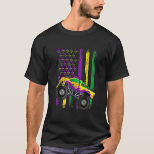 Camiseta Mardi Gras Monster Miçangas Sinalizadores Meninos