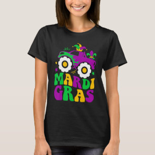 Camiseta Mardi Gras Monster Truck Fleur de Lis Fat Terça-fe