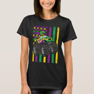 Camiseta Mardi Gras Monster Truck Jester Miçangas Sinalizad