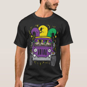 Camiseta Mardi Gras Monster Truck Jester Pug Carnaval O