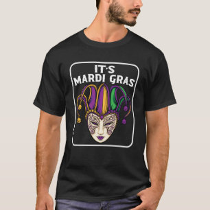 Camiseta Mardi Gras Mulher Jester Card Party New Orleans Fe