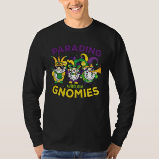 Camiseta Mardi Gras Music Gnomes Parading With My Gnomies C
