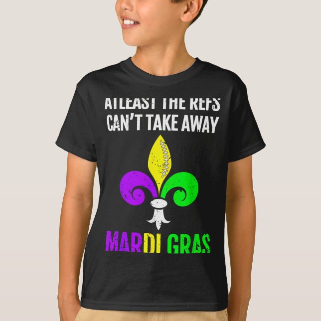 Camiseta Mardi Gras New Orleans Funny Football Gift  (Frente)