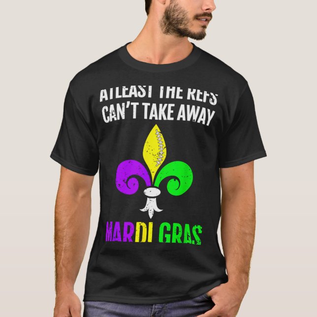 Camiseta Mardi Gras New Orleans Funny Football Gift  (Frente)