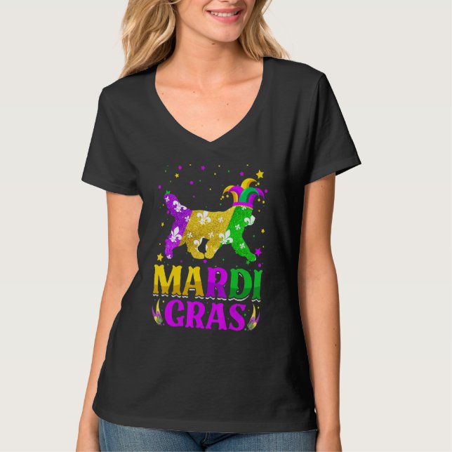 Camiseta Mardi Gras Newfoundland Dog Lover Carnival Jester_ (Frente)