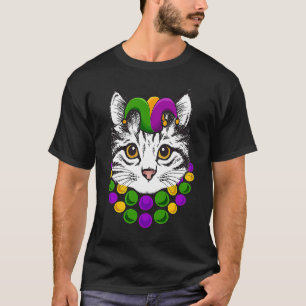 Camiseta Mardi Gras Outfit Para Mulheres Carnaval Jester Ca