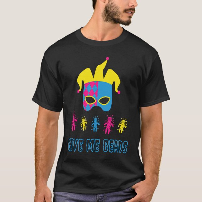 Camiseta Mardi Gras Pansexual Pan LGBTQ Voodoo Doll and Go (Frente)