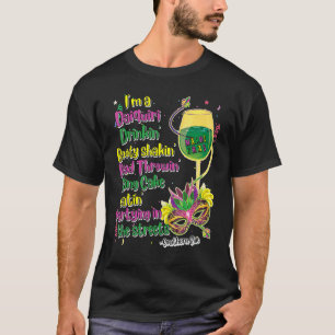 Camiseta Mardi Gras para Mulheres Bootando Bead Throwin Ch