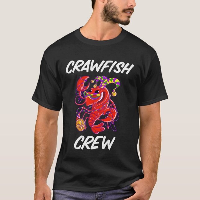 Camiseta Mardi Gras para o Crawfish Boil Crew Crawda (Frente)