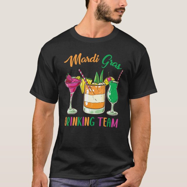 Camiseta Mardi Gras Party Drinking Team Crawfish Carnival P (Frente)
