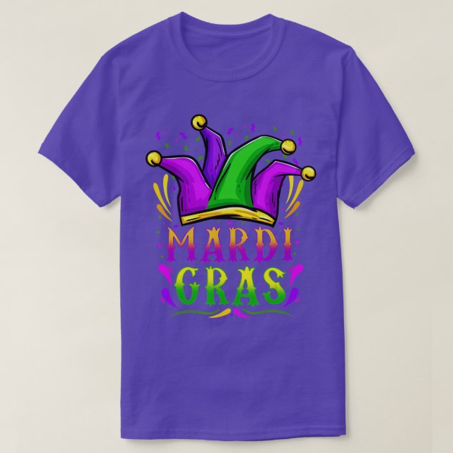 Camiseta Mardi Gras Party Hat Gift (Frente do Design)