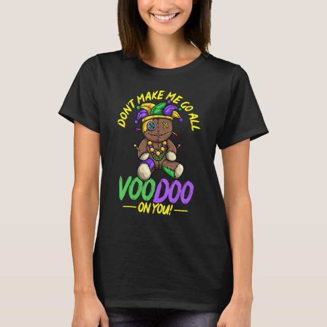 Camiseta Mardi Gras Party Voodoo Doll (Frente)