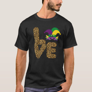 Camiseta Mardi Gras Peace Love Funny Mardi Gras Carnival De