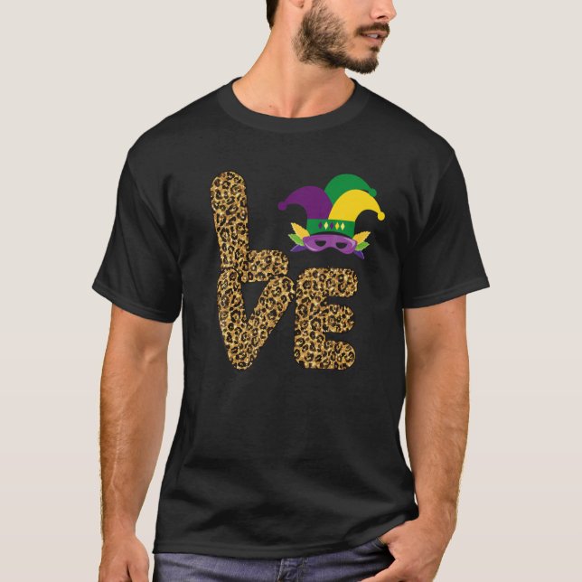 Camiseta Mardi Gras Peace Love Funny Mardi Gras Carnival De (Frente)