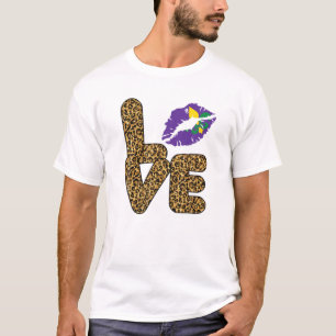 Camiseta Mardi Gras Peace Love Funny Mardi Gras Carnival De