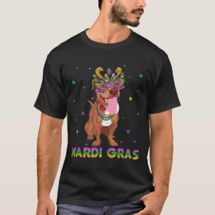 Camiseta Mardi Gras Pitbull Máscara E Miçangas