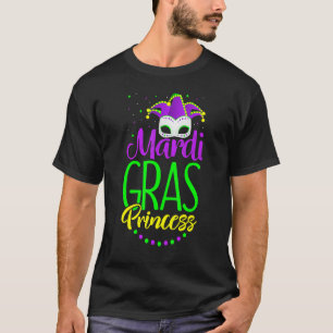 Camiseta Mardi Gras Princess Mascarada Mask & Miçanga