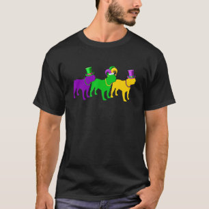 Camiseta Mardi Gras Pug Dog Bead Jester Funny Festival