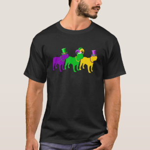 Camiseta Mardi Gras Pug Dog Bead Jester Funny Festival