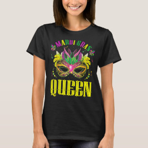 Camiseta Mardi Gras Queen Costume Para Mulheres Carro De No