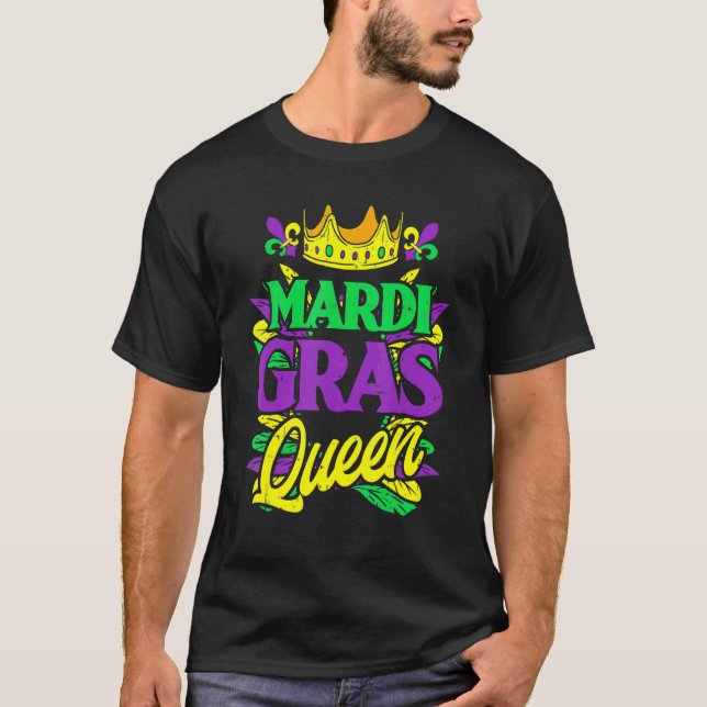 Camiseta Mardi Gras Queen Mask Party New Orleans Carnival S (Frente)