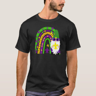 Camiseta Mardi Gras Rainbow Gnomos Para Homens Mulheres Gno