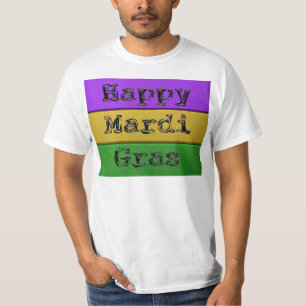 Camiseta Mardi Gras roxo de ouro verde s