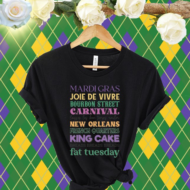 Camiseta Mardi Gras Say-Joie De Vivre-Bourbon Street (Criador carregado)