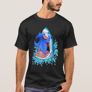 Camiseta Mardi Gras Shark Sea Eat Fleur De Lis Parade Carni
