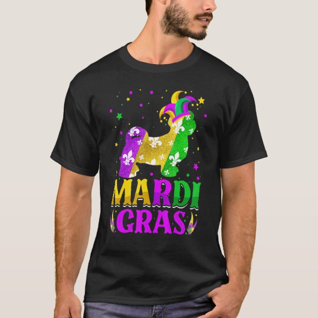 Camiseta Mardi Gras Shih Tzu Dog Lover Carnival Jester (Frente)