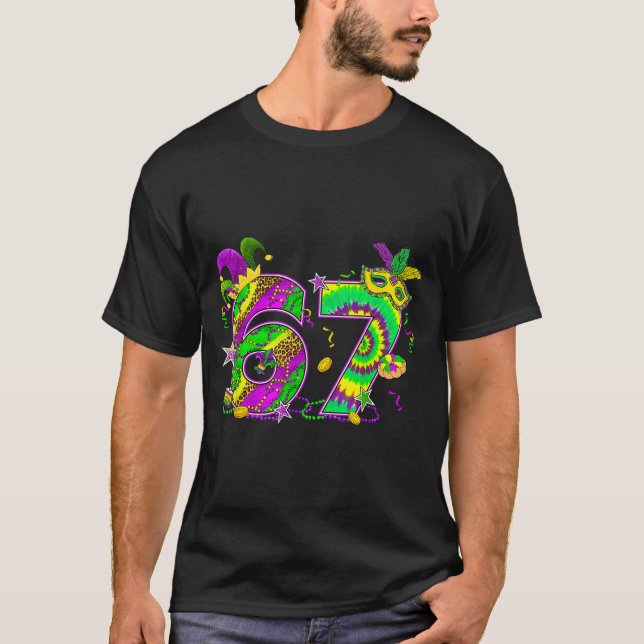 Camiseta Mardi Gras Six Seven 6 7 Matching Costume Couple M (Frente)